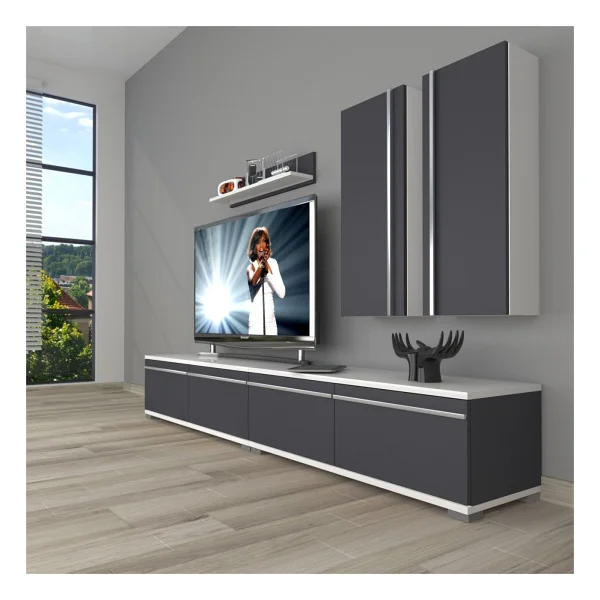 Decoraktiv Eko 5220T Mdf Tv Ünitesi Tv Sehpası - Ceviz - Siyah - Görsel 9