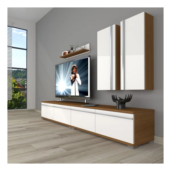 Decoraktiv Eko 5220T Mdf Tv Ünitesi Tv Sehpası - Ceviz - Siyah - Görsel 6
