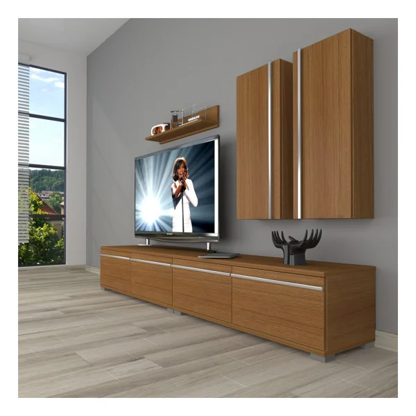 Decoraktiv Eko 5220T Mdf Tv Ünitesi Tv Sehpası - Ceviz - Siyah - Görsel 5