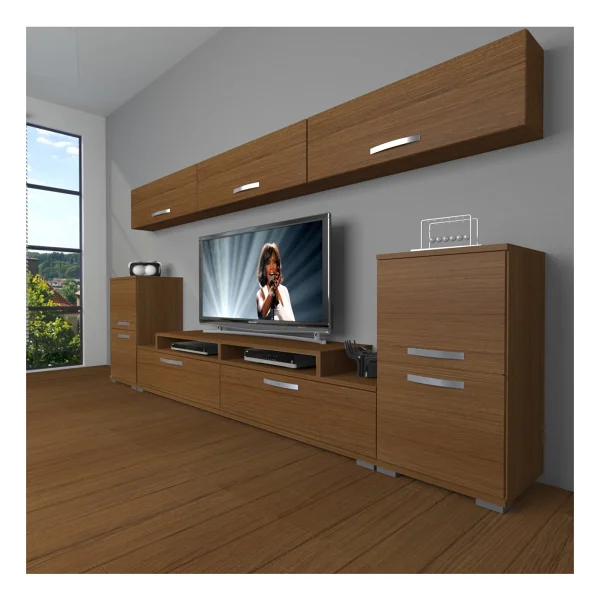 Decoraktiv Ekoflex 9 Slm TV Ünitesi TV Sehpası - Beyaz - Siyah - Görsel 5