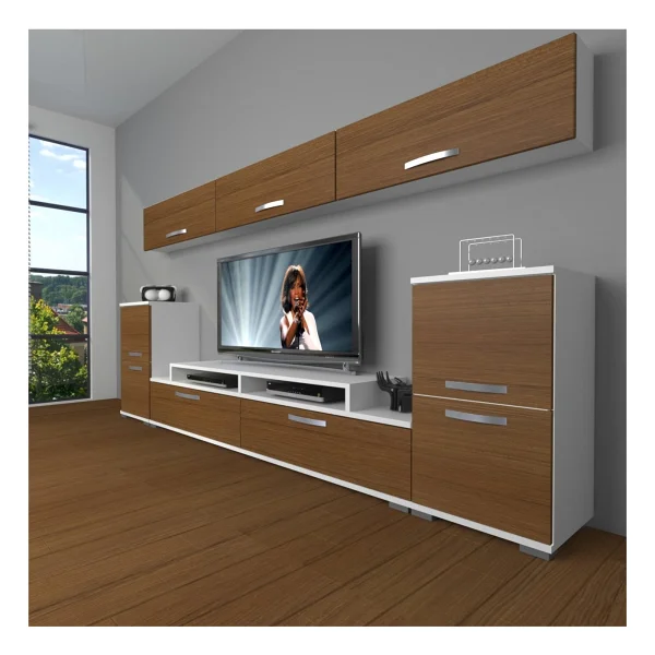 Decoraktiv Ekoflex 9 Slm TV Ünitesi TV Sehpası - Beyaz - Siyah - Görsel 3