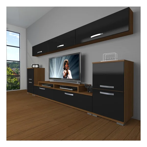 Decoraktiv Ekoflex 9 Slm TV Ünitesi TV Sehpası - Beyaz - Siyah - Görsel 7