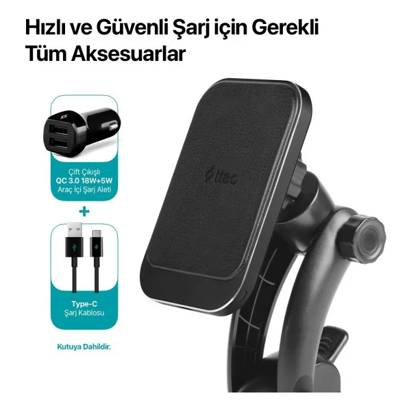 Ttec Aircharger Drive M 2ks18 Magsafe Vantuzlu Mıknatıslı Araç Telefon Tutucu - Görsel 5