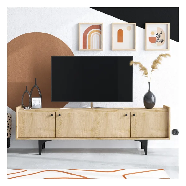 Decormet Chow TV Sehpası Dec0044 - Meşe - Görsel 4