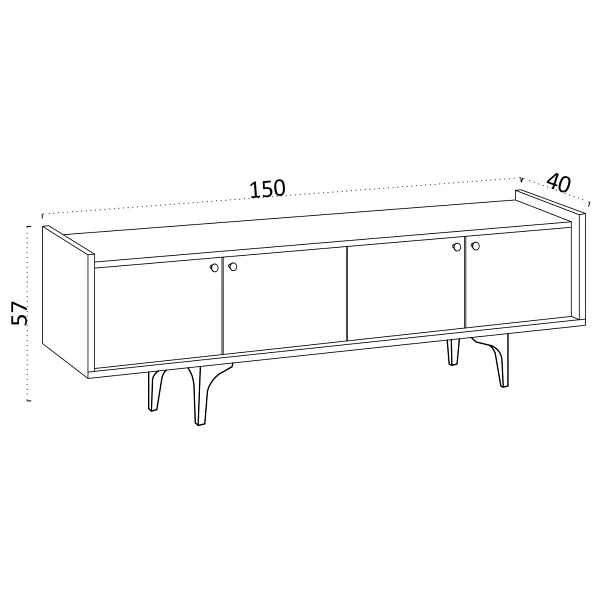 Decormet Chow TV Sehpası Dec0044 - Meşe - Görsel 3
