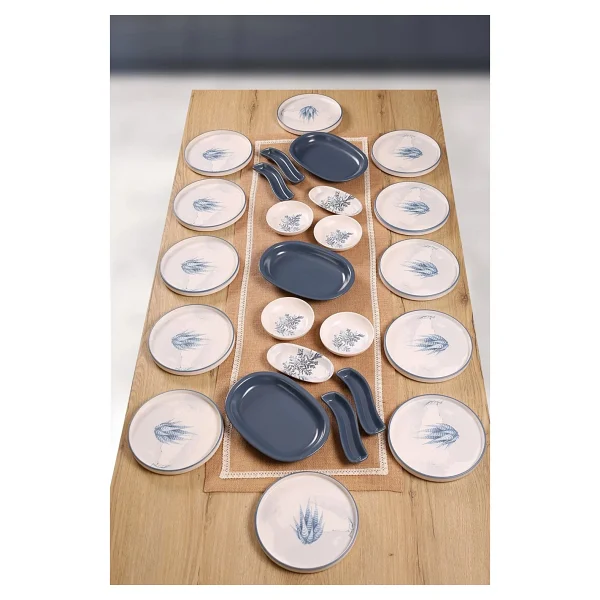 Keramika Buket'in Evi 12 Kişilik Blue Magic Kaktüs Kahvaltı Seti - Görsel 2
