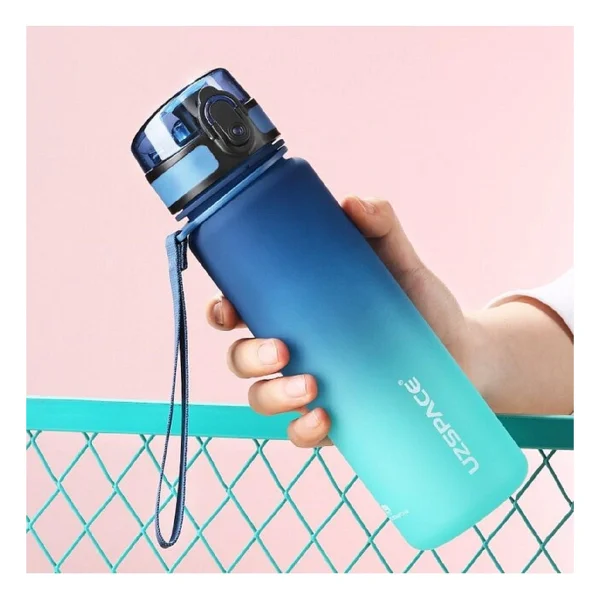 Uzspace 3026-4 Çift Renk Mavi-Yeşil 500 Ml Motivasyon Matarası - Görsel 4
