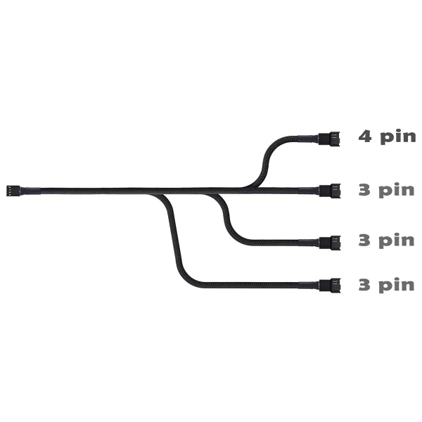 4 Pin Pwm Fan Kontrol Kablosu 4p Dişi 3+3+3+4p Erkek 4pinli Fan Uzatma Fan Çoklayıcı Pwm Kablo - Görsel 3