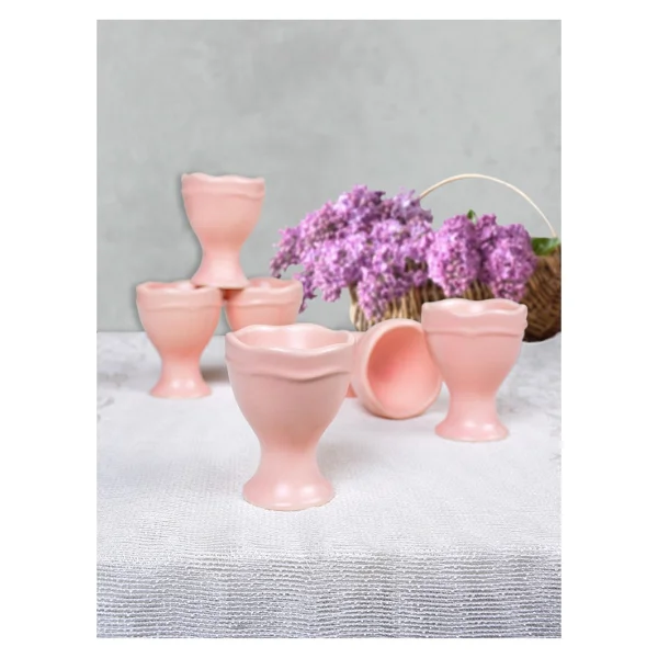Keramika Mat Açık Pembe Juliet Yumurtalık 07 Cm 6 Adet - Görsel 2