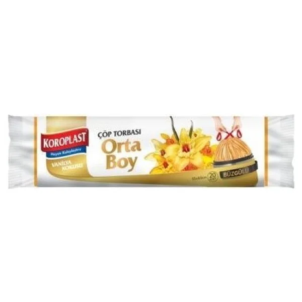 Koroplast Vanilya Kokulu Büzgülü Orta Boy Çöp Poşeti 15'li - Görsel 2