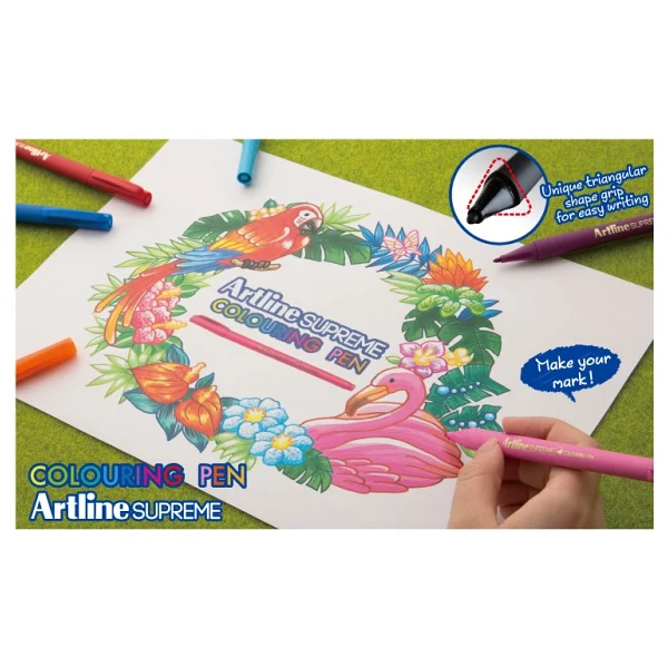 Artline Supreme Colouring Keçe Uçlu (0.6 Mm) Kalem Siyah - Görsel 2