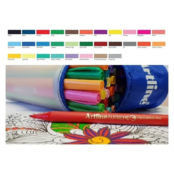 Artline Supreme Colouring Keçe Uçlu (0.6 Mm) Kalem Siyah - Görsel 3