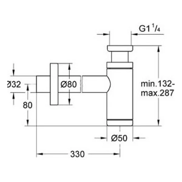 Grohe 28912000 330 Mm Lavabo Sifonu - Görsel 2