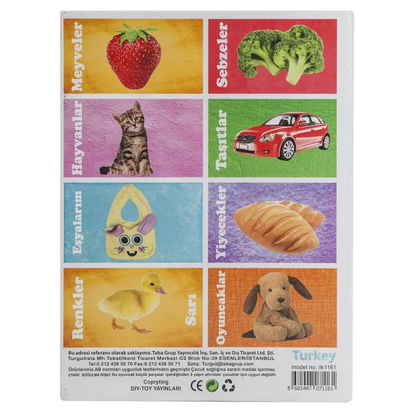 Diytoy İlk 50 Sözcük Flash Cards Eğitici Hafıza Kartı 12 Ay+ - Görsel 7