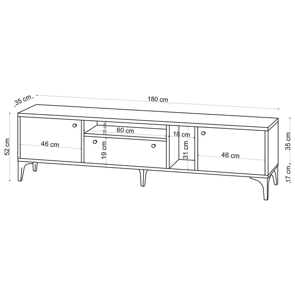 Decormet Penny Tv Sehpası Safir Meşe -DEC-20049 - Renkli - Görsel 3