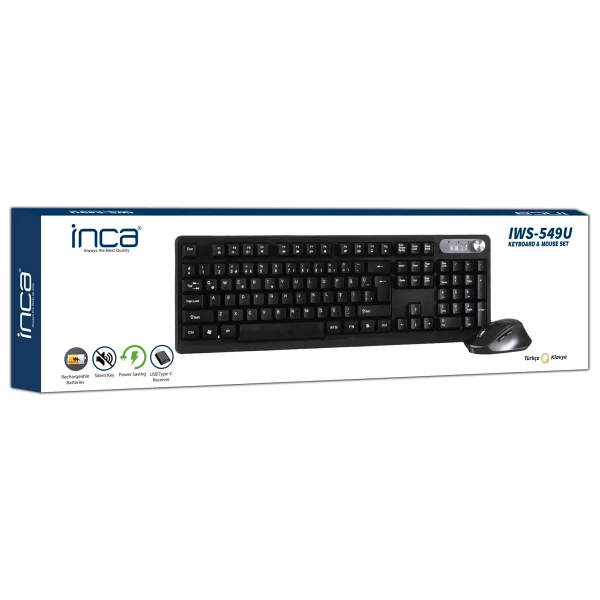 Inca Iws-549u Şarjlı Kablosuz Klavye Mouse Seti - Görsel 8