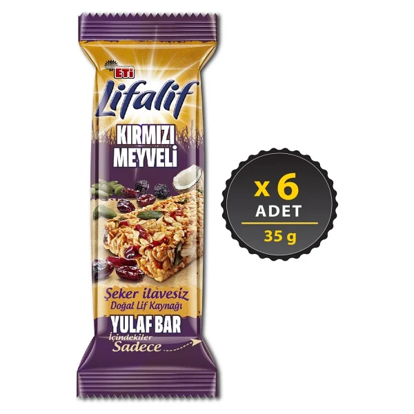 Eti Lifalif Kırmızı Meyveli Yulaf Bar 35 Gr 6'lı - Görsel 6