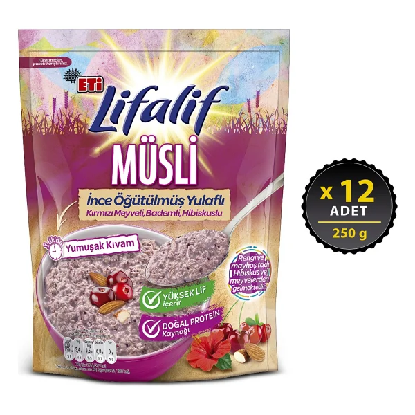 Eti Lifalif İnce Öğütülmüş Hibiskuslu Müsli 250 Gr 12'li - Görsel 5
