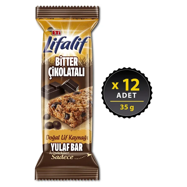 Eti Lifalif Bitter Çikolatalı Yulaf Bar 35 Gr 12'li - Görsel 6