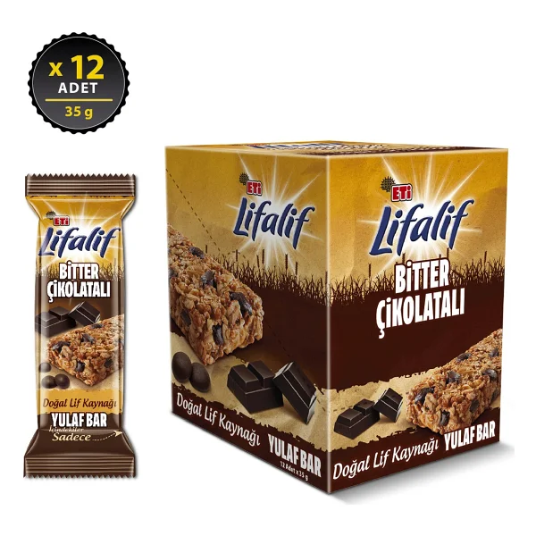 Eti Lifalif Bitter Çikolatalı Yulaf Bar 35 Gr 12'li - Görsel 2