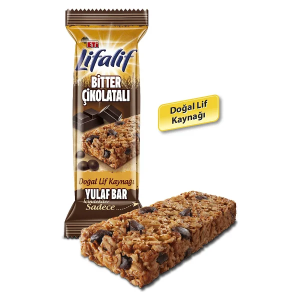 Eti Lifalif Bitter Çikolatalı Yulaf Bar 35 Gr 12'li - Görsel 3