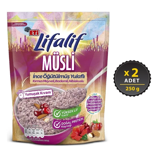 Eti Lifalif İnce Öğütülmüş Hibiskuslu Müsli 250 Gr 12'li - Görsel 4