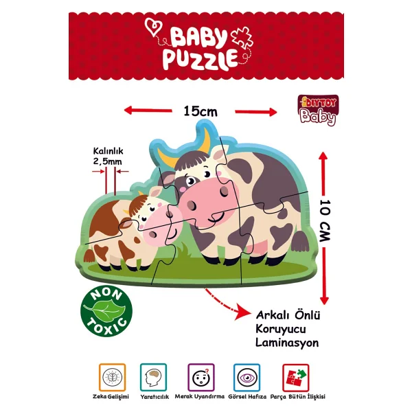 Diytoy Baby Puzzle Çiftlik Hayvanları - Görsel 6