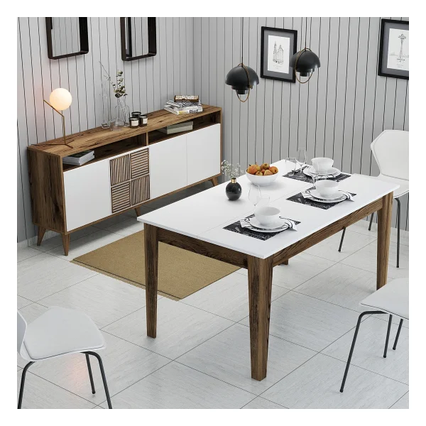 Variant Mobilya Variant Milan Yemek Odası Takımı - Ceviz / Siyah Mermer - Ceviz - Antrasit - Görsel 5
