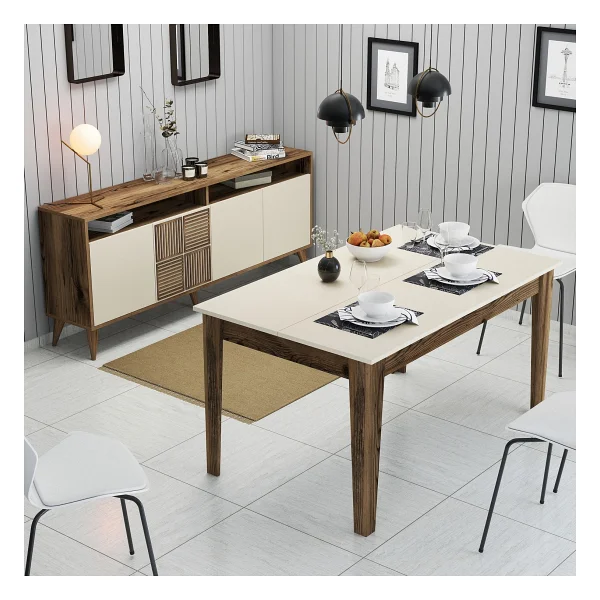 Variant Mobilya Variant Milan Yemek Odası Takımı - Ceviz / Siyah Mermer - Ceviz - Antrasit - Görsel 7