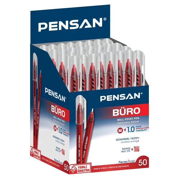 Pensan 2270 1 Mm 50'li Paket Kırmızı Tükenmez Kalem - Görsel 10