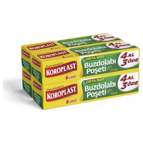 Koroplast Orta Boy Buzdolabı Poşeti 4x20'li - Görsel 2