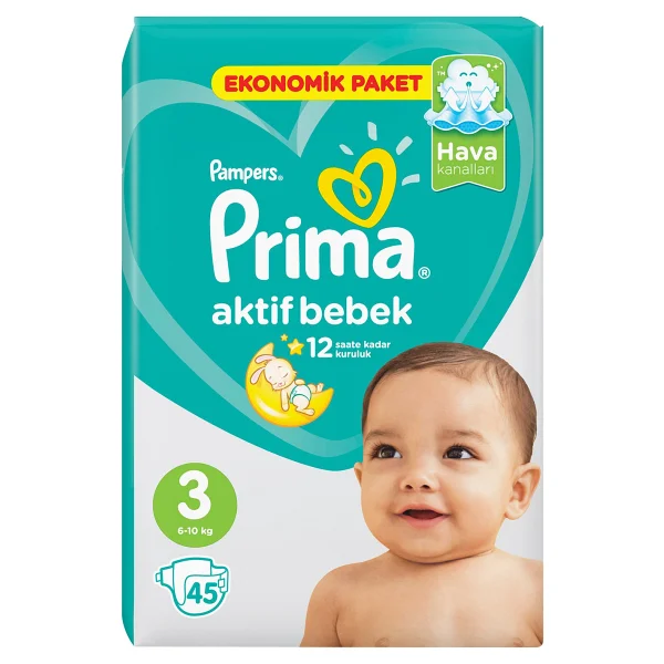Prima Aktif 3 Numara Midi 45'li Bebek Bezi - Görsel 10