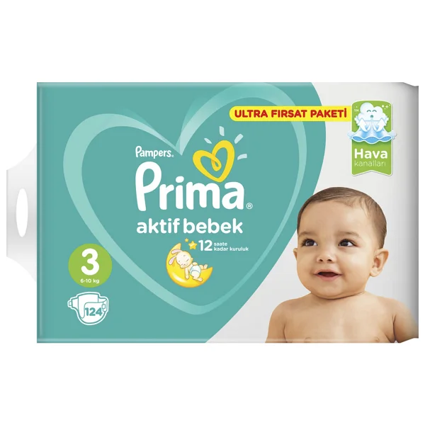 Prima Aktif 3 Numara Midi 62'li 2 Adet Bebek Bezi - Görsel 10