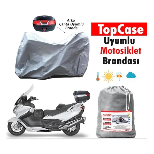 Autoen Honda Forza Nss300 Arka Çanta Uyumlu Motosiklet Brandası - Görsel 2