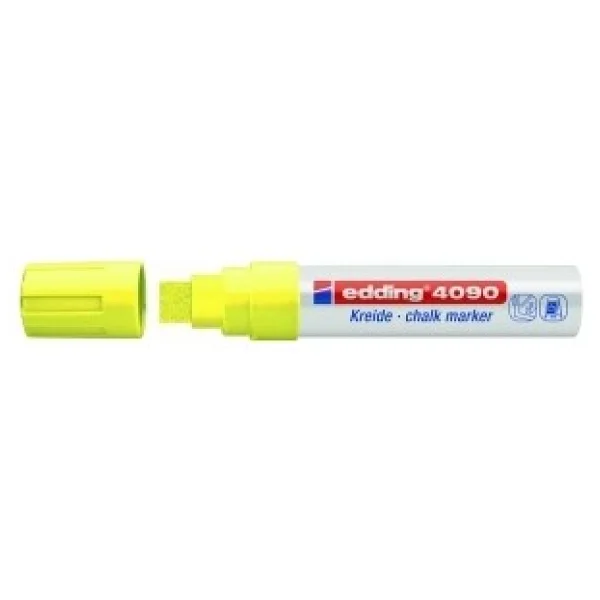Edding 4090 Kara Tahta Ve Cam İçin 4-15 Mm Kesik Uç Likit Tebeşir Kalemi Fosforlu Sarı - Görsel 2