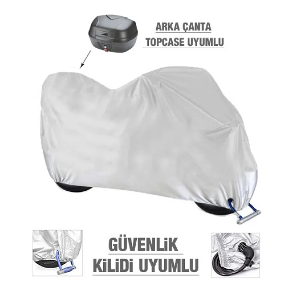 Autoen Kawasaki Zl 600 Motosiklet Brandası (Arka Çanta,Topcase Ve Güvenlik Kilidi Uyumlu) - Görsel 2