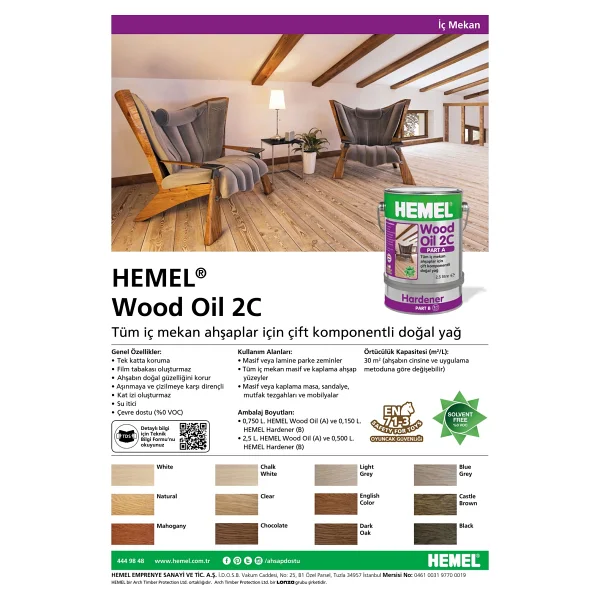 Hemel Wood Oil 2c 300 Ml Ahşap Yağı - Görsel 2