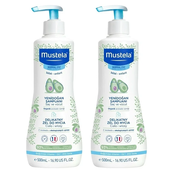 Mustela Organik Avokado Içeren Yenidoğan Bebek Göz Yakmayan Şampuanı Saç, Vücut 500 Ml X2 - Görsel 3