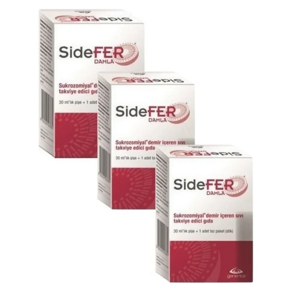 Sidefer Damla 30 Ml 3 Lü Paket Sukrozomiyal Demir İçeren Takviye Edici Gıda - Görsel 2