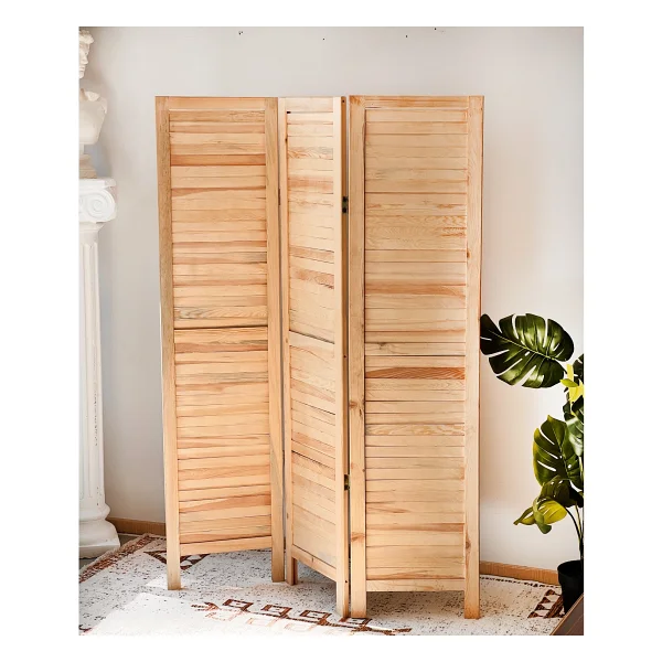 Weblonya Ahşap Paravan Ağaç Ara Bölücü Seperatör Dekoratif Paravan 5238 - Yükseklik: 160 Cm Genişlik: 120 Cm ( Her Kanat 40 Cm ) - Görsel 5