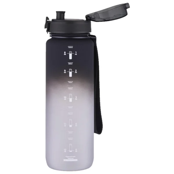 Uzspace 3038-4 Çift Renk Siyah-Beyaz 1000 Ml Tritan Motivasyon Matarası - Görsel 2