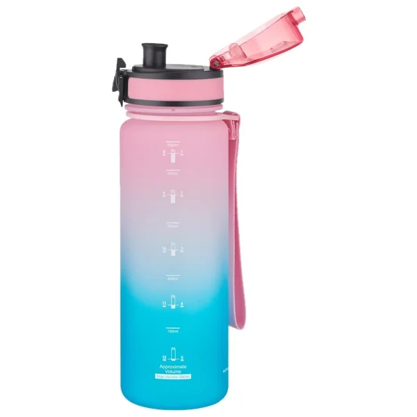 Uzspace 3026-4 Çift Renk Pembe-Turkuaz 500 Ml Motivasyon Matarası - Görsel 2
