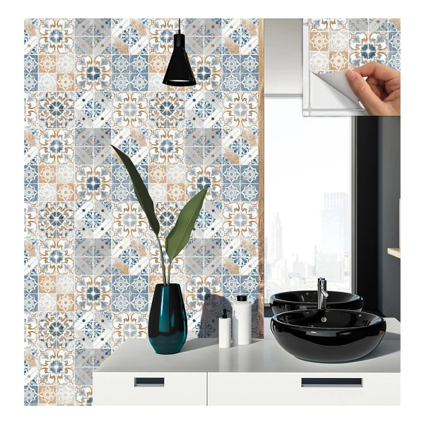 Tink Kendinden Yapışkanlı Mavi Fas 4 Desenli Pvc Karo 30x30 Cm (4 Adet) 0,36 M2 - Görsel 4