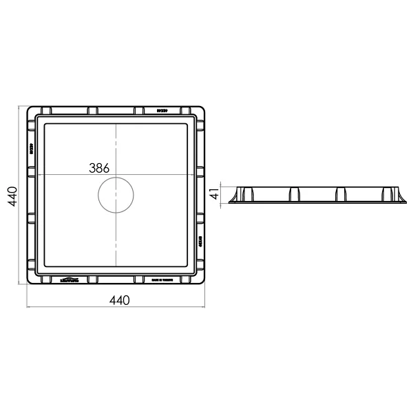 Luxwares 40x40 Rögar Kapağı / Çerçeve + Izgaralı Kapak - Görsel 2