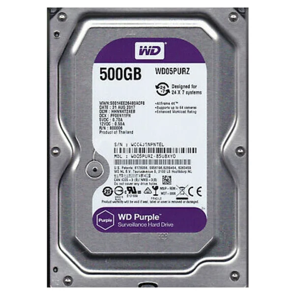 Western Digital Purple Wd05purz Sata 3.0 5400 Rpm 3.5" 500 GB Harddisk - Görsel 2