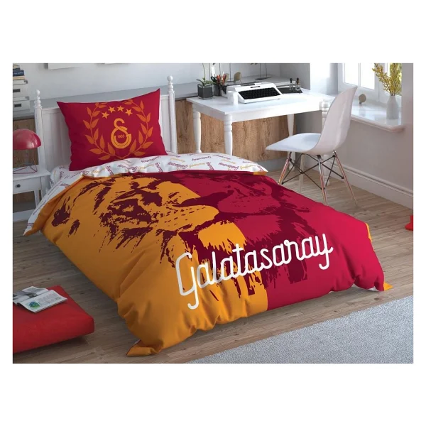 Taç Galatasaray Aslan Logo Tek Kişilik Lisanslı Nevresim Takımı - Görsel 2