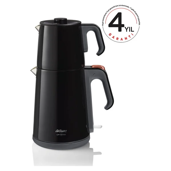 Arzum Ar3080-S Çay Sefası Siyah 1650 W Çelik Çay Makinesi - Görsel 2