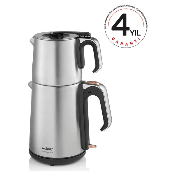 Arzum Ar3023 Çaycı Heptaze 1650 W Çelik Çay Makinesi - Görsel 2