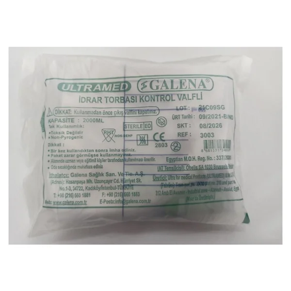Galena Idrar Torbası Steril Kontrol Valfli Musluklu - 50 Adet - 1 - Görsel 2
