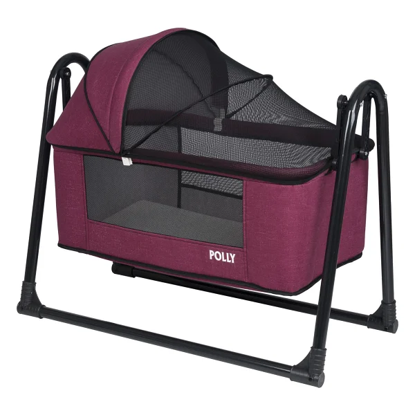 Polly Baby Class Keten Fileli Sallanır Portatif Hamak Beşik - Görsel 2